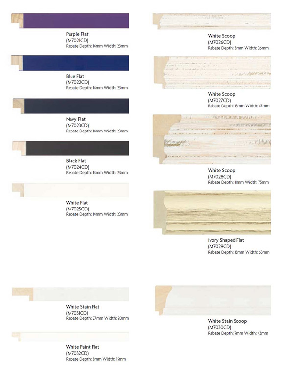 Coloured and white mouldings